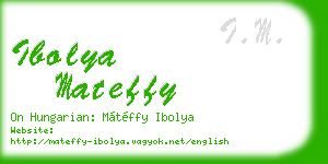 ibolya mateffy business card