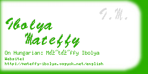 ibolya mateffy business card